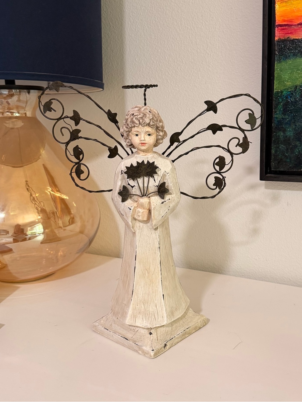 Foreside Gorham Maine Angel Figurine sculpture Decorative Metal Wings